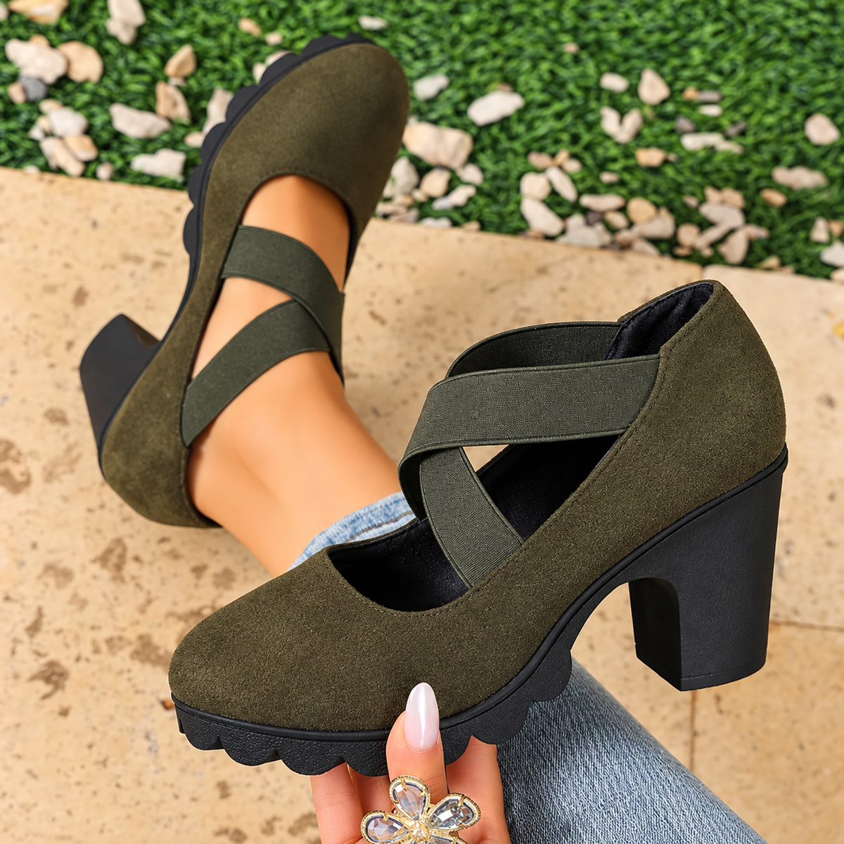 Karen™ | Orthopedic Platform Heels with Cross Straps