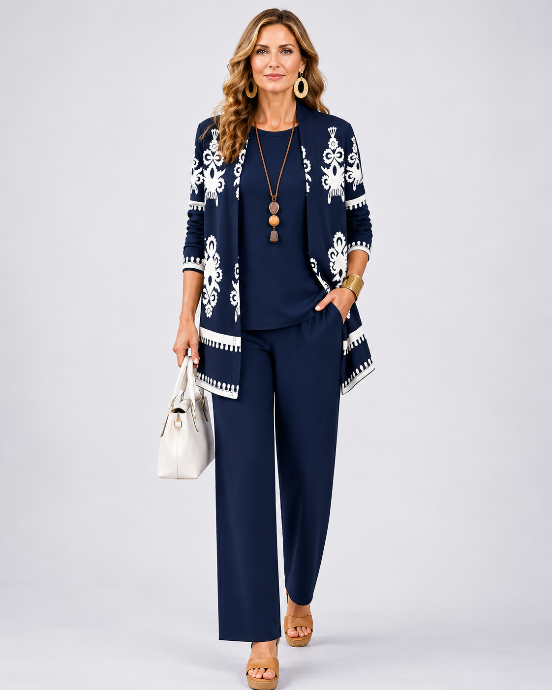Patricia™ | Elegant 3-Piece Set with Cardigan and Trousers