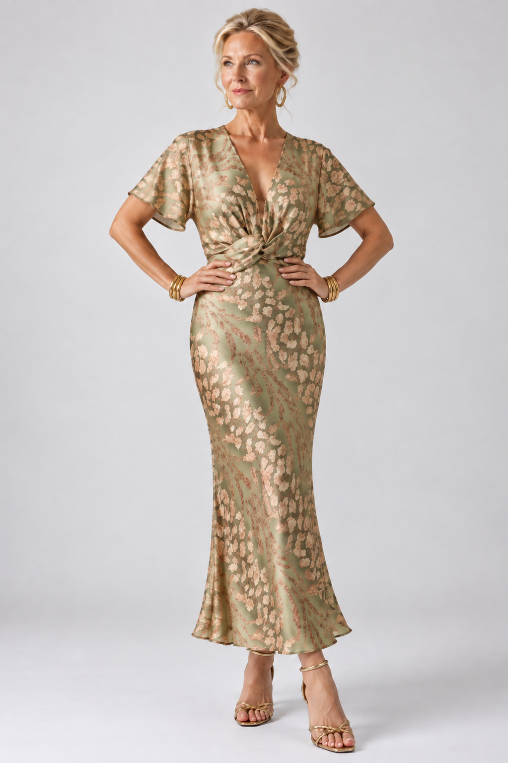 Anastasia™ | Elegant Floral Tummy Flattering Maxi Dress
