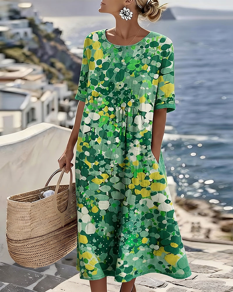 Elena | Loose and Light Floral Midi Dress