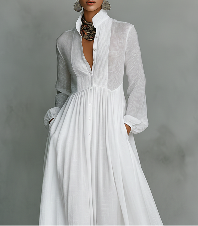 Selena | Maxi Dress with Flowing Front Buttons