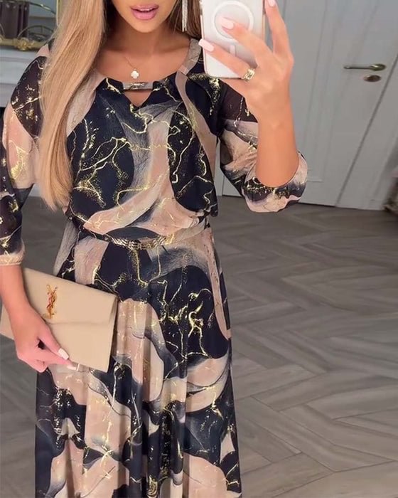 Camille™ | Printed Chiffon Dress