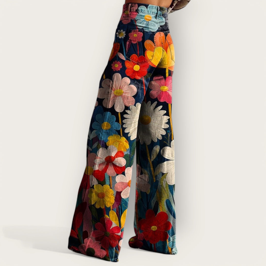 Fashionable Multicolored Wide Leg Pants
