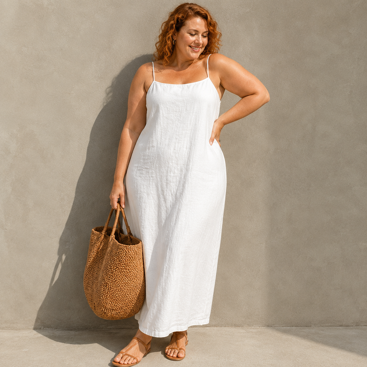 Ivara™ | Belly-Covering Linen-Look Maxi Dress