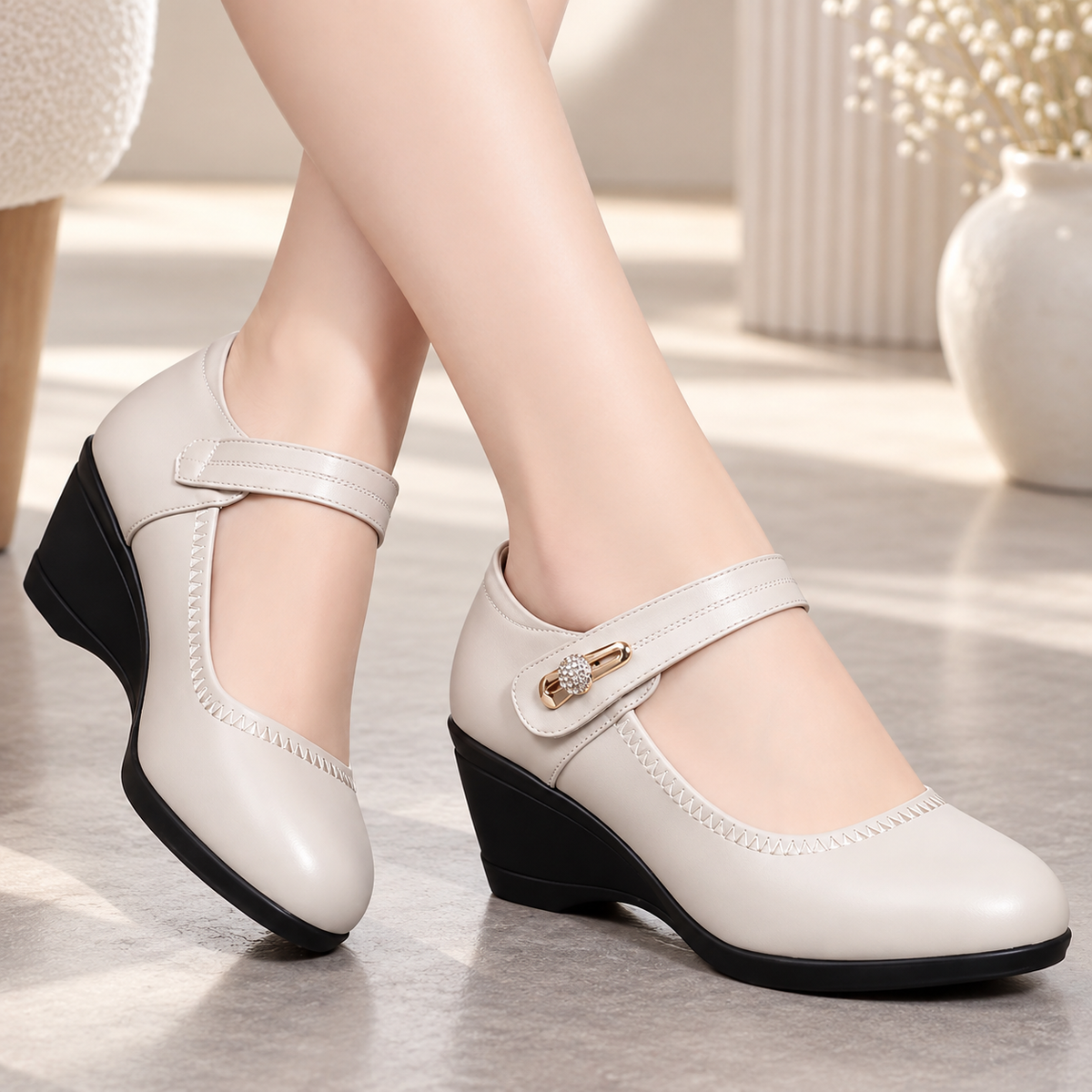 Linda™ | Orthopedic Leather Wedge Shoes