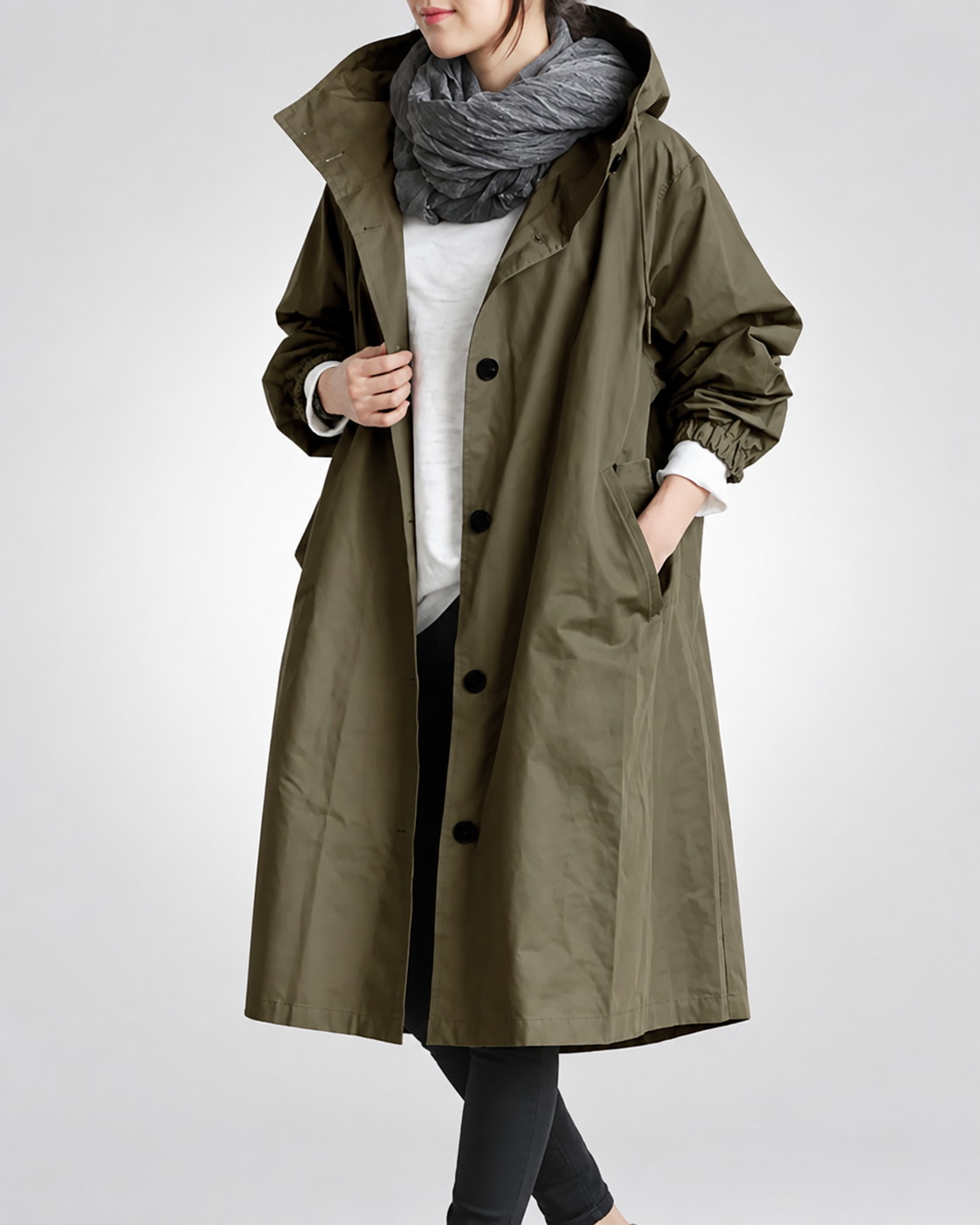 Brooklyn™ | Warm Long Trench Coat With Hood