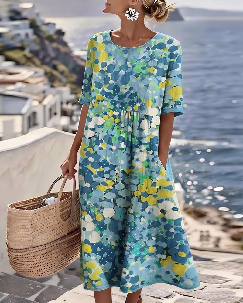 Elena | Loose and Light Floral Midi Dress