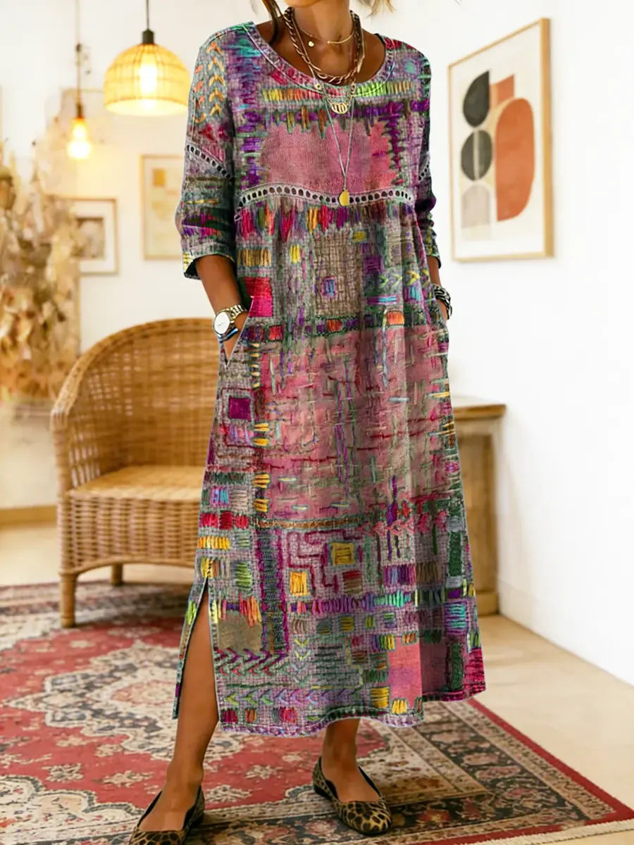Peyton™ | Tummy-Flattering Patchwork Denim Dress