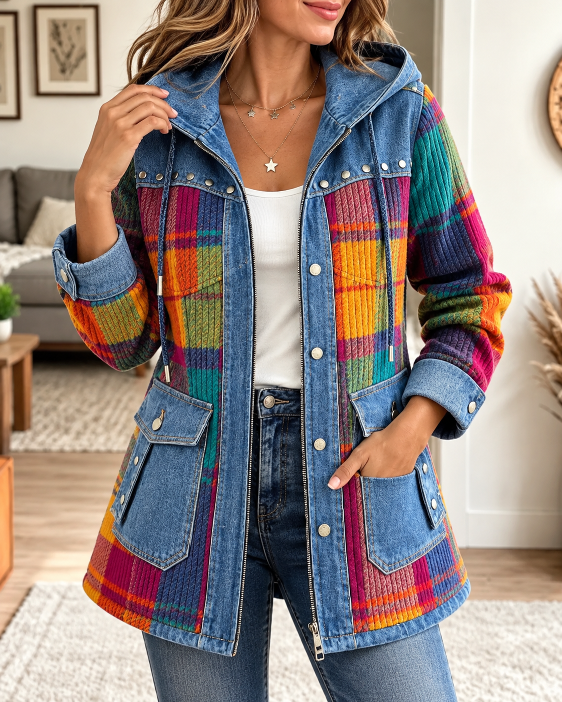 Susan™ | Comfortable Patchwork Jacket with Hood