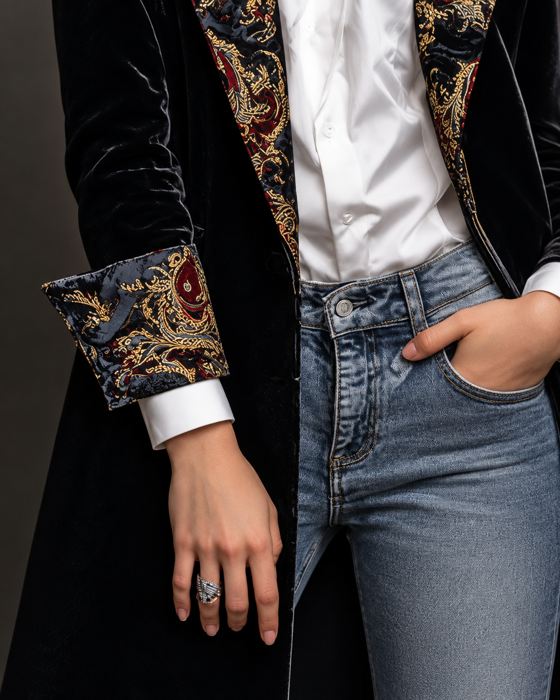 Sandra™ | Elegant Blazer with Baroque Print