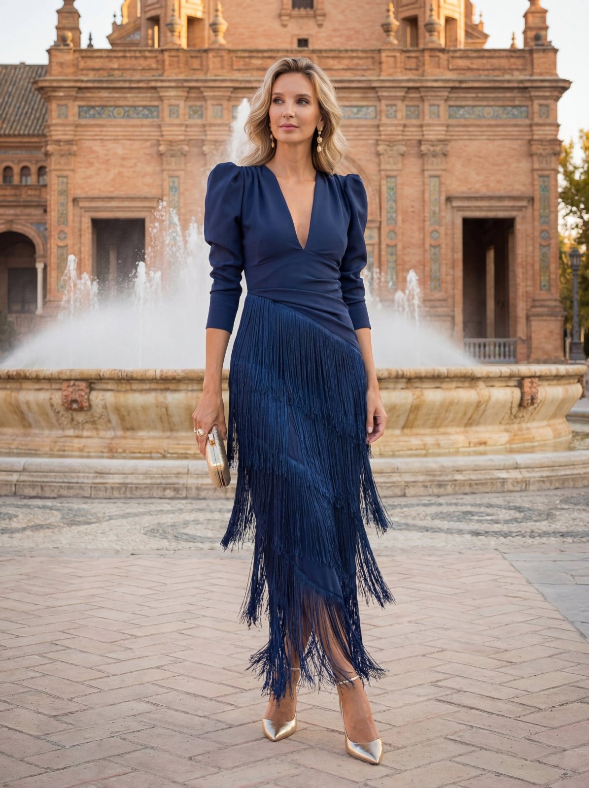 Patricia™ | Elegant Tummy-Control Dress with Fringes