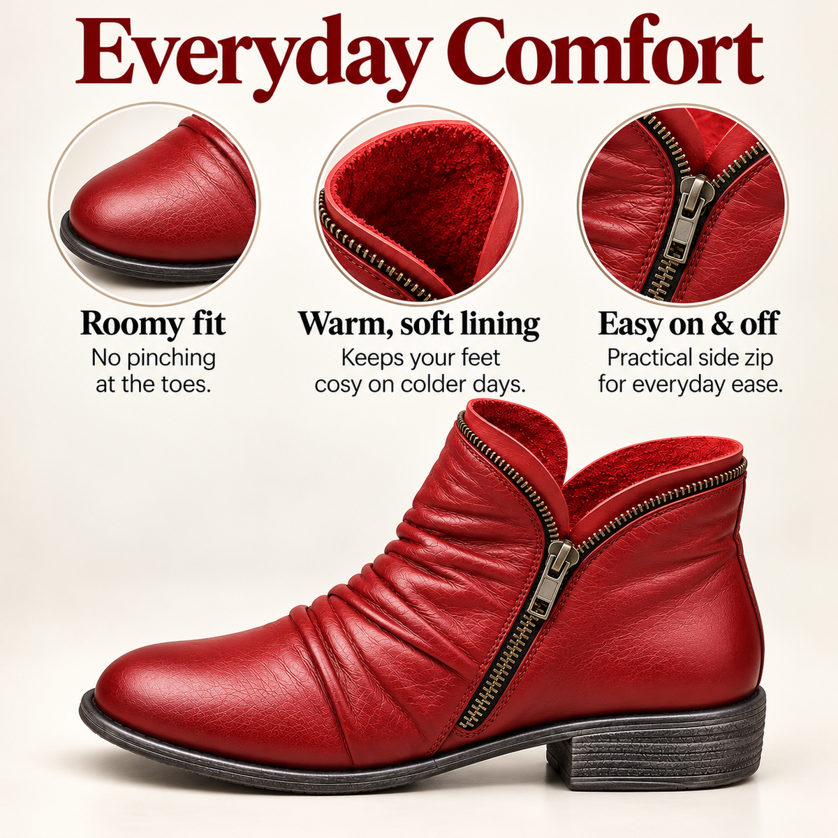 Linda™ | Orthopedic Ankle Boots with Side Zipper