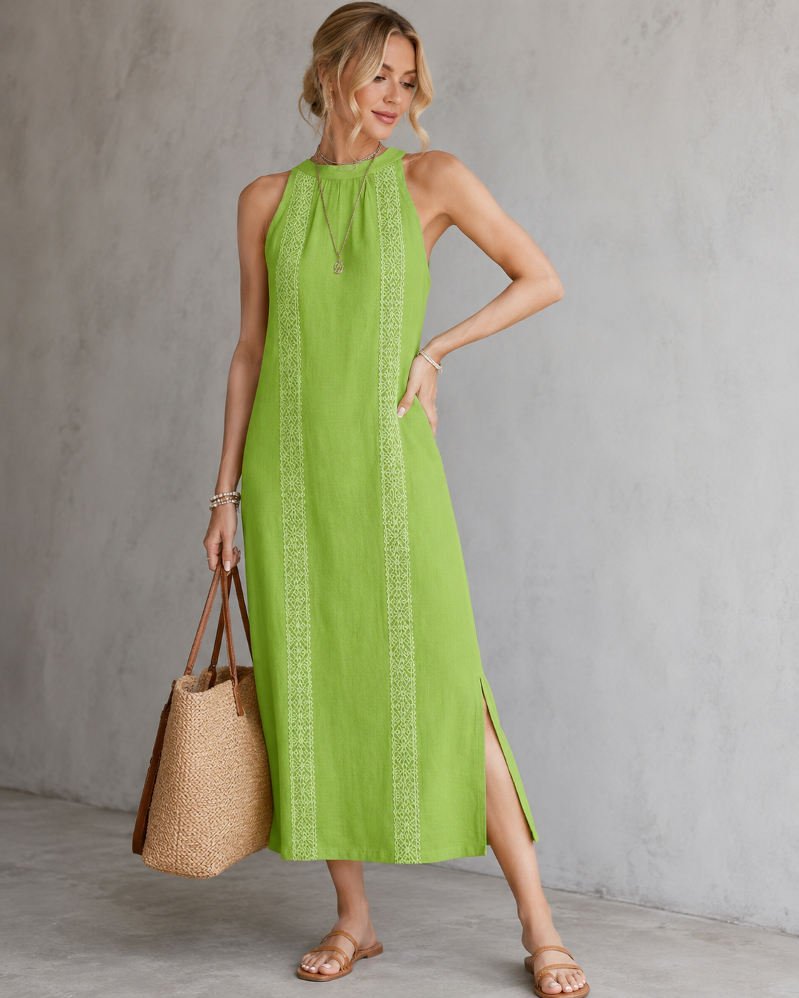 Bella™ | Elegant Sleeveless Tummy-Flattering Midi Dress