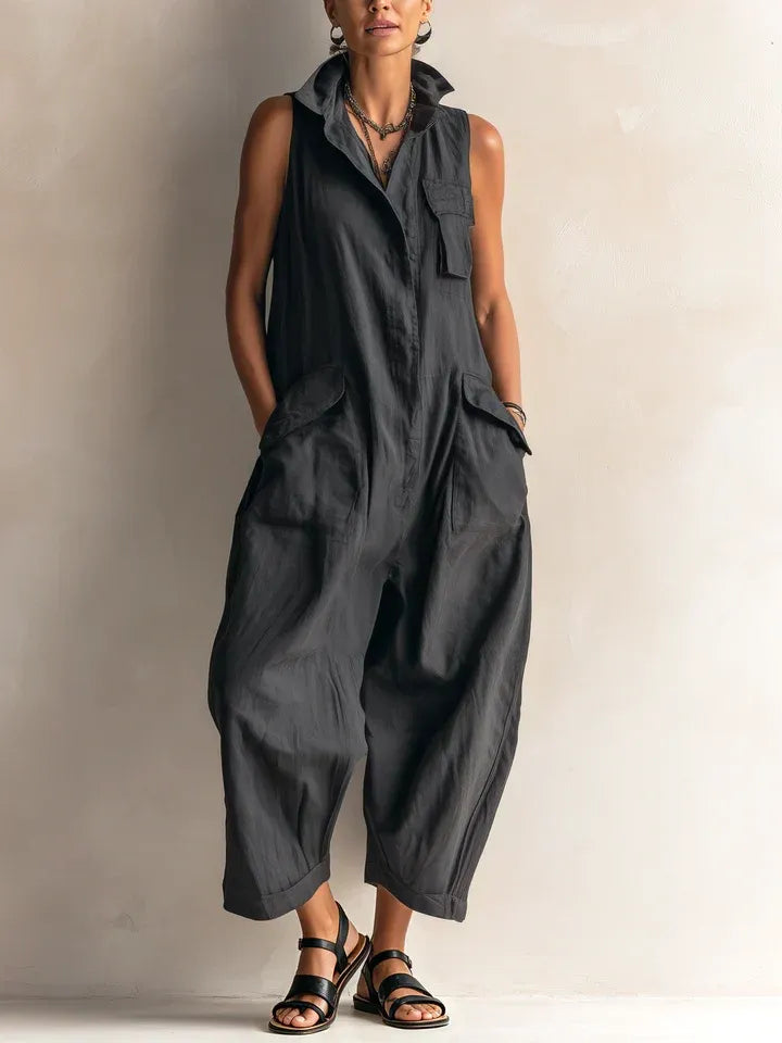 ALESSIA™ - CASUAL SLEEVELESS CARGO JUMPSUIT