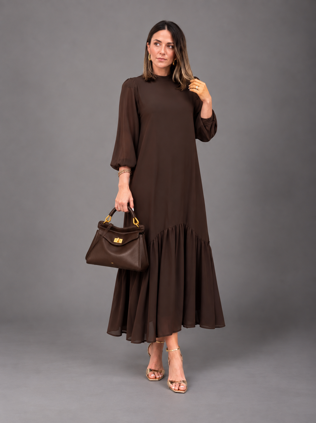 Nancy™ | Elegant Tummy-Control Chiffon Maxi Dress