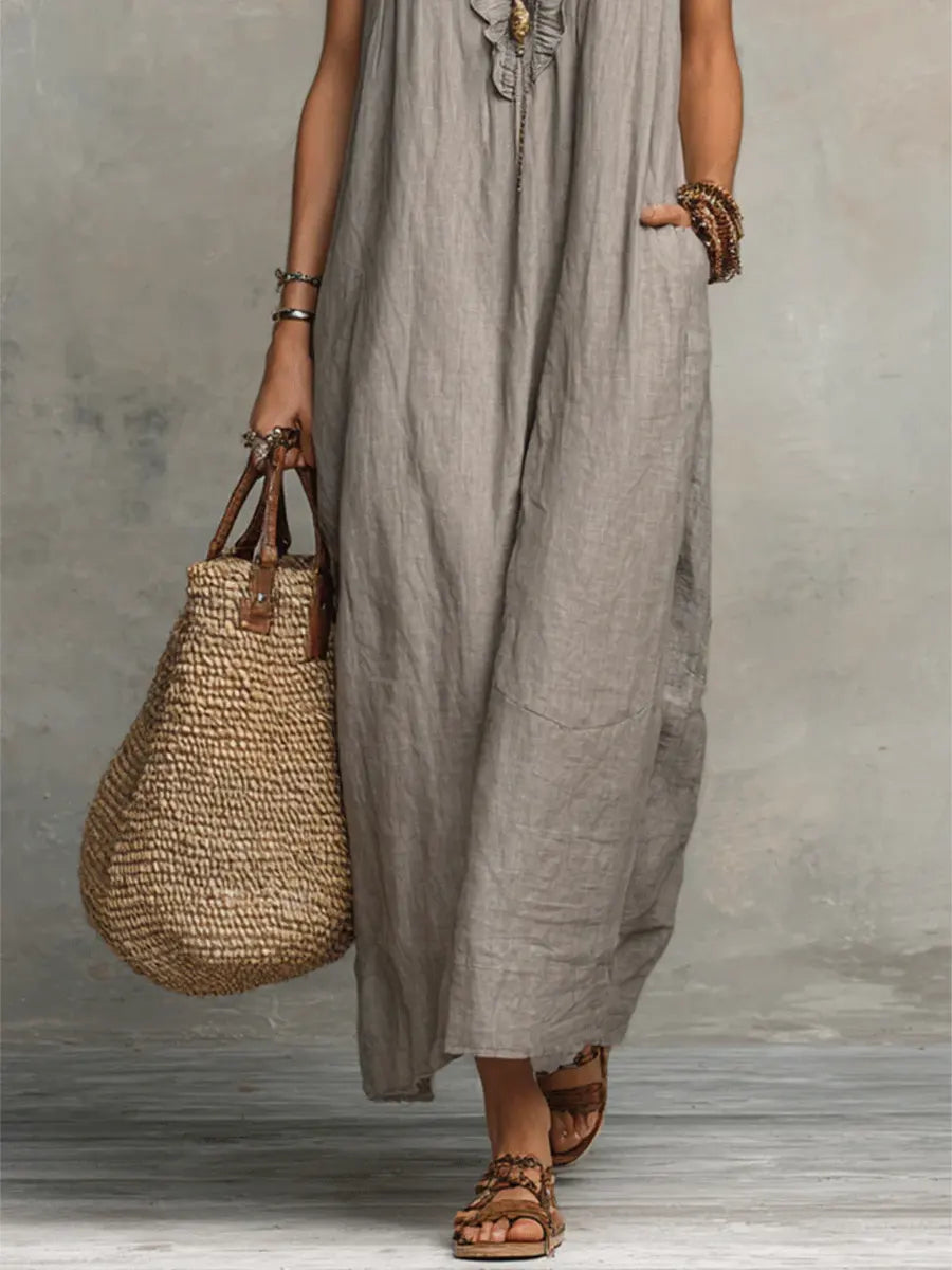 Stella™ | Elegant Tummy-Flattering Maxi Dress with V-Neck