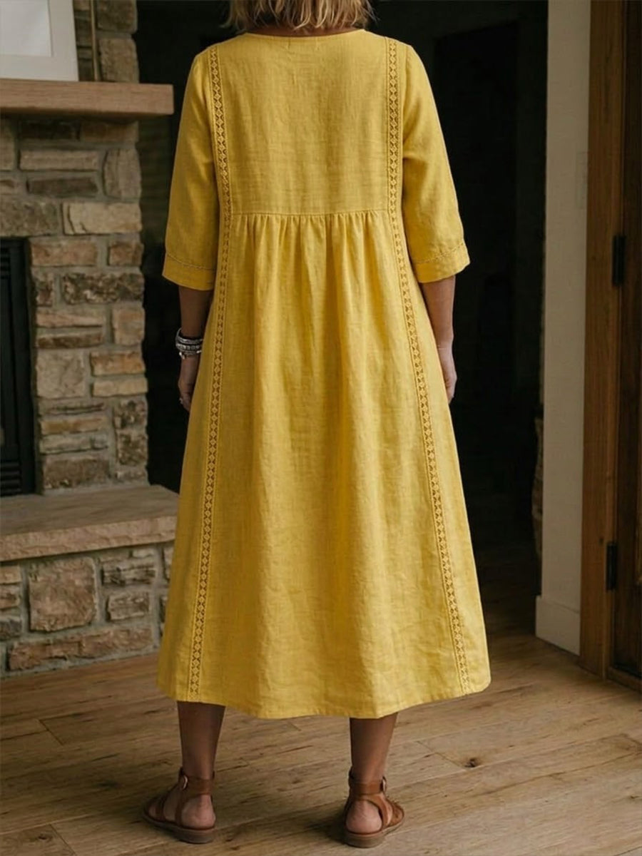 Alba | Maxi dress with artistic floral print and premium cotton