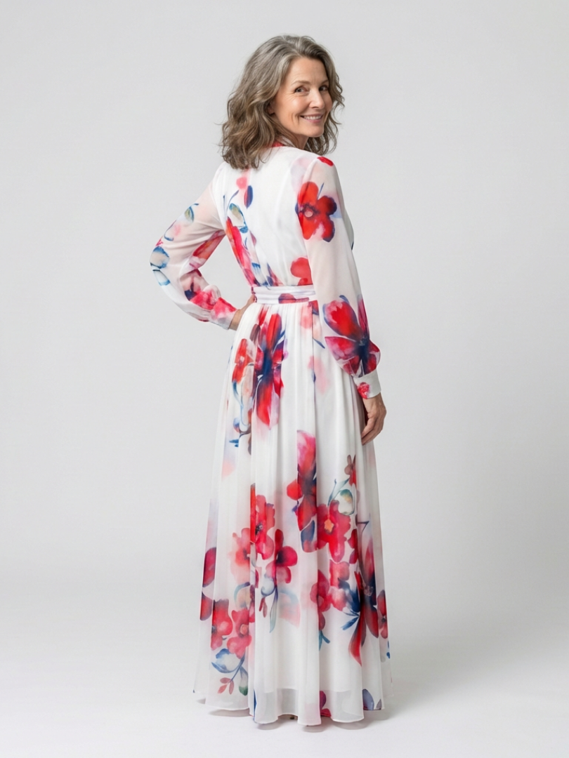 Lillian™ | Tummy-Flattering Floral Wrap Maxi Dress