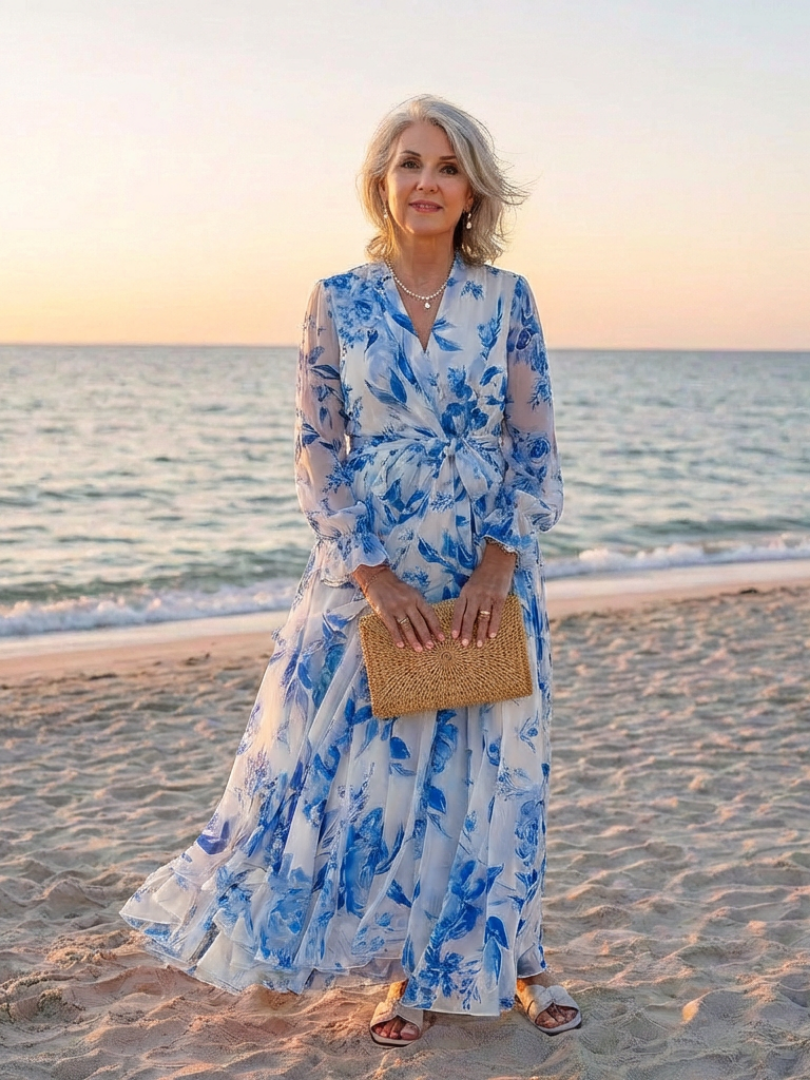 Lillian™ | Tummy-Flattering Floral Wrap Maxi Dress