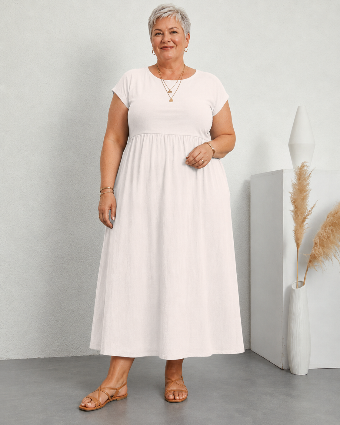 Leah™ | Tummy-Control Maxi Dress With Pockets