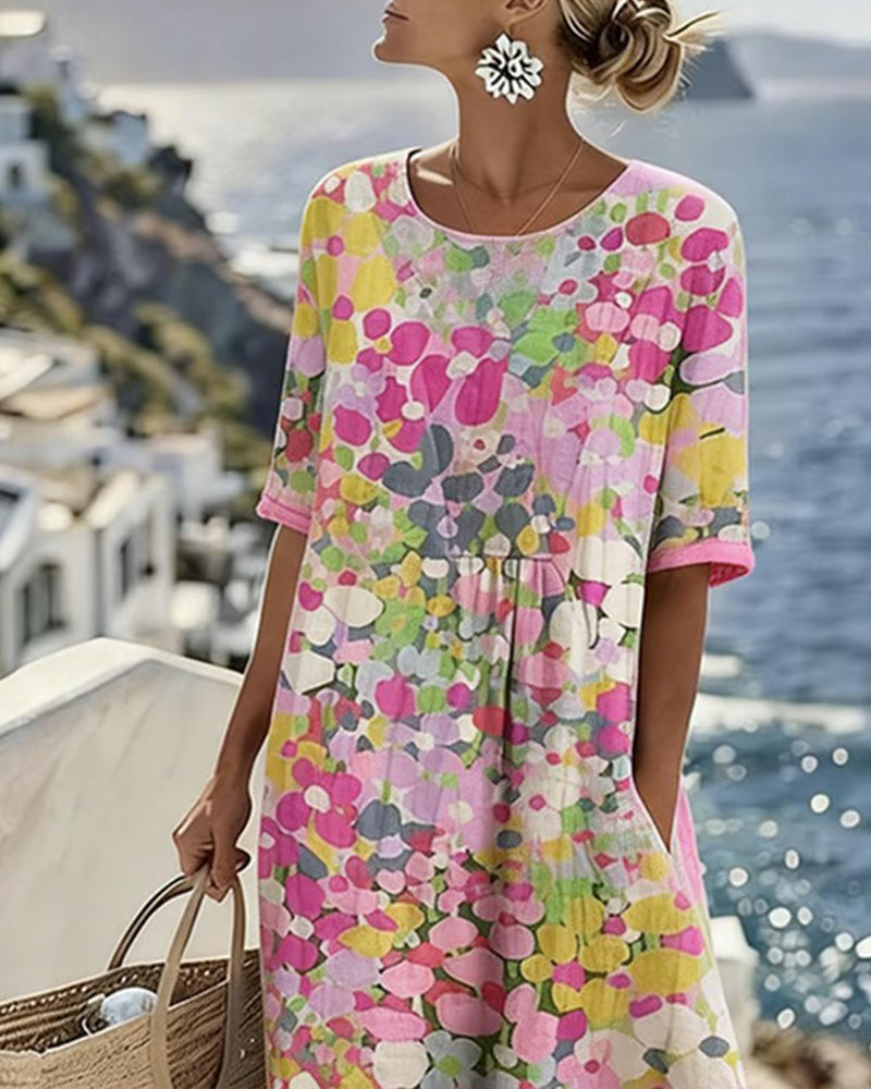 Elena | Loose and Light Floral Midi Dress
