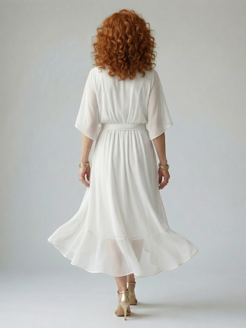 Kayla™ | Tummy-Flattering Draped Midi Dress