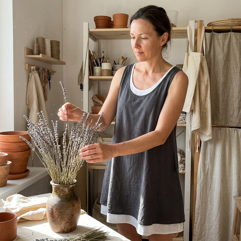 Hazel™ | Sleeveless Tummy-Flattering Midi Dress with Pockets