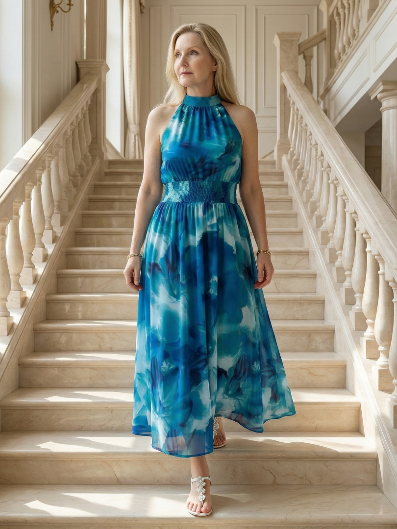 Paige™ | Tummy-Flattering Halter Midi Dress