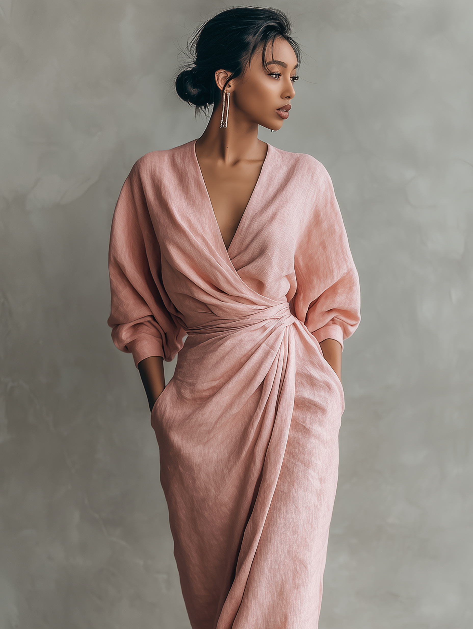 BETTY™ - ELEGANT LINEN V-NECK MAXI DRESS