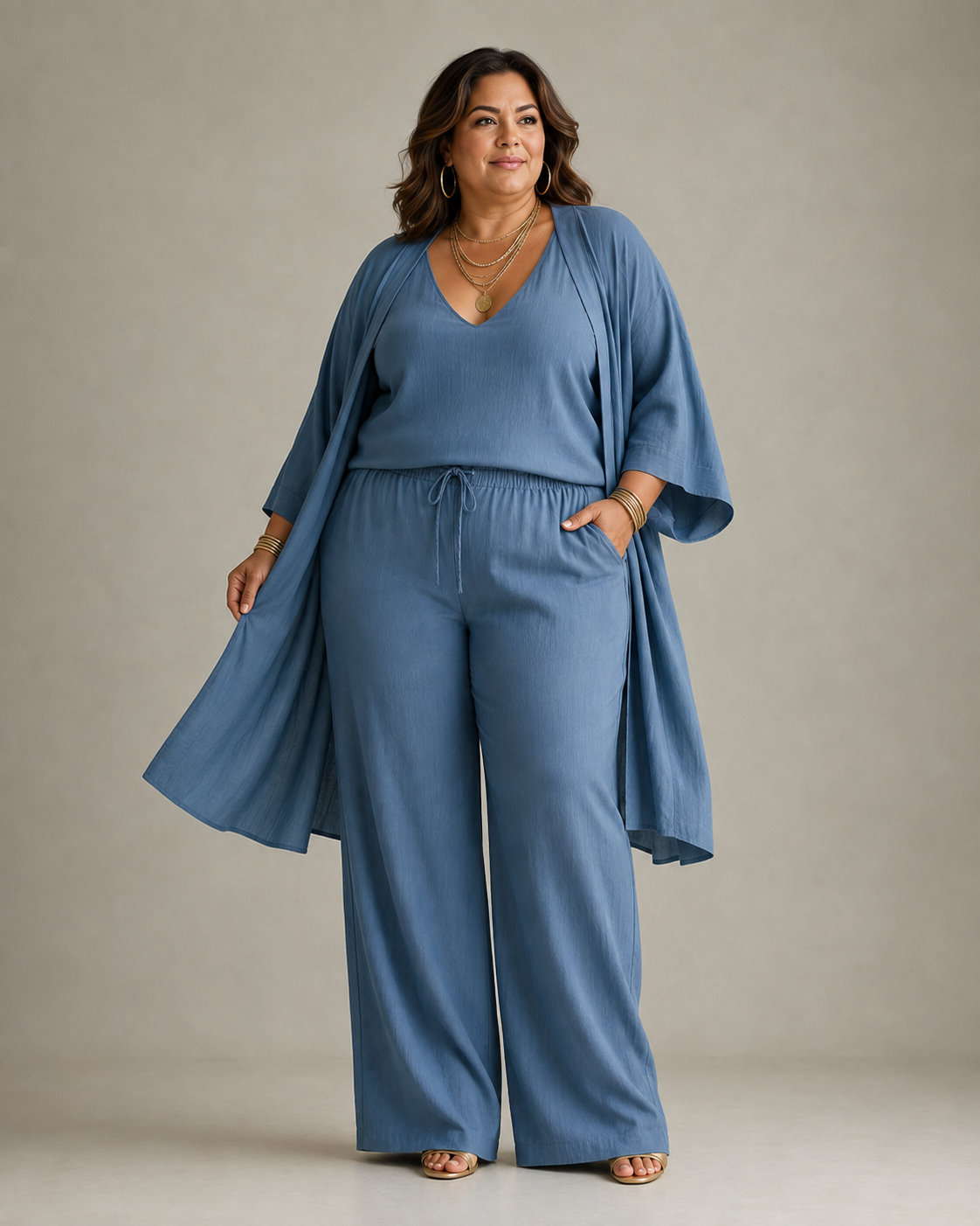 Ellie™ | Relaxed 3-Piece Set with Opaque Pants