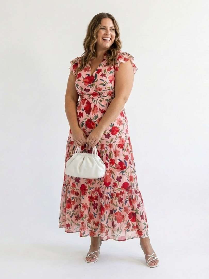 Lila™ | Tummy-Flattering Floral Midi Dress