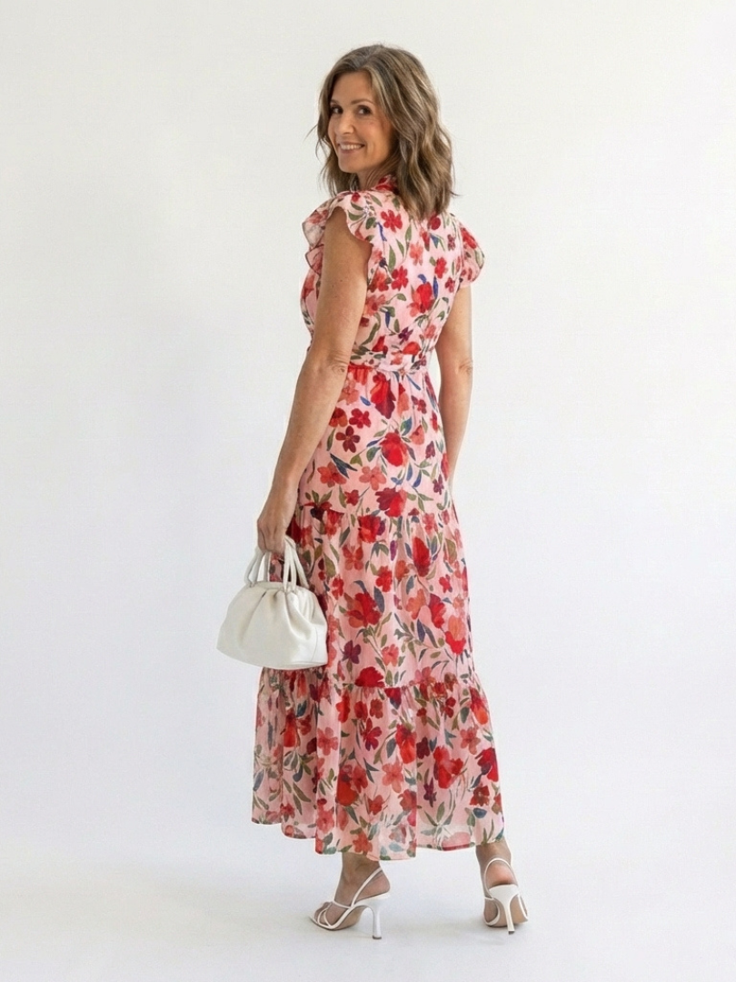 Lila™ | Tummy-Flattering Floral Midi Dress