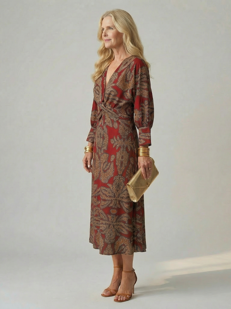 Kylie™ | Tummy-Flattering Wrap Midi Dress