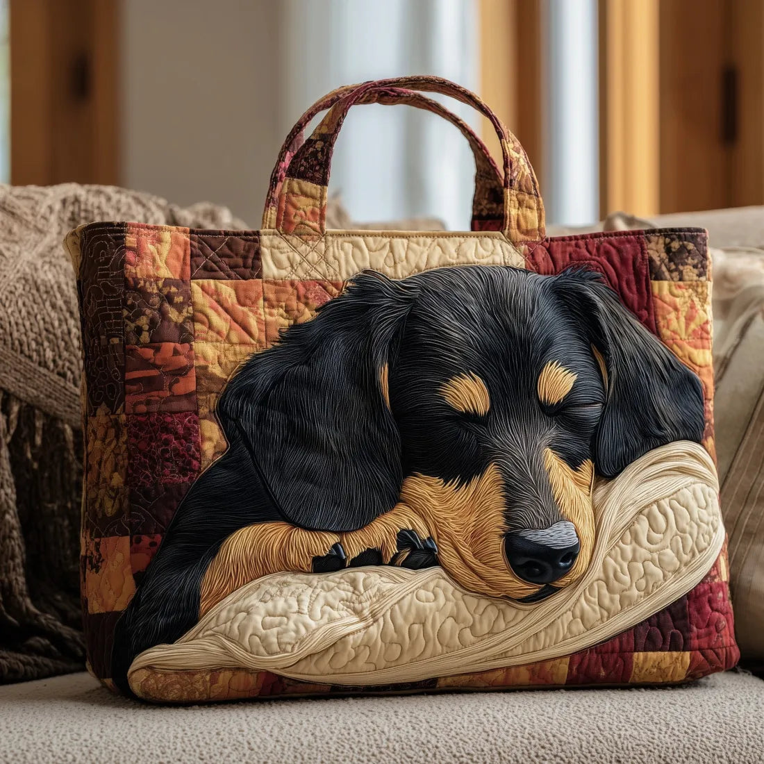 Craft Tote Bag with Dachshund