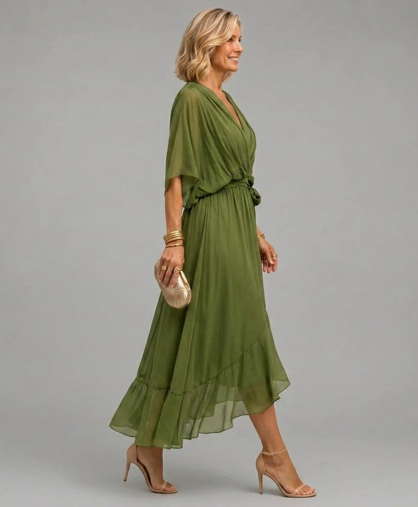 Nellie | Elegant Wrap V-Neck Dress