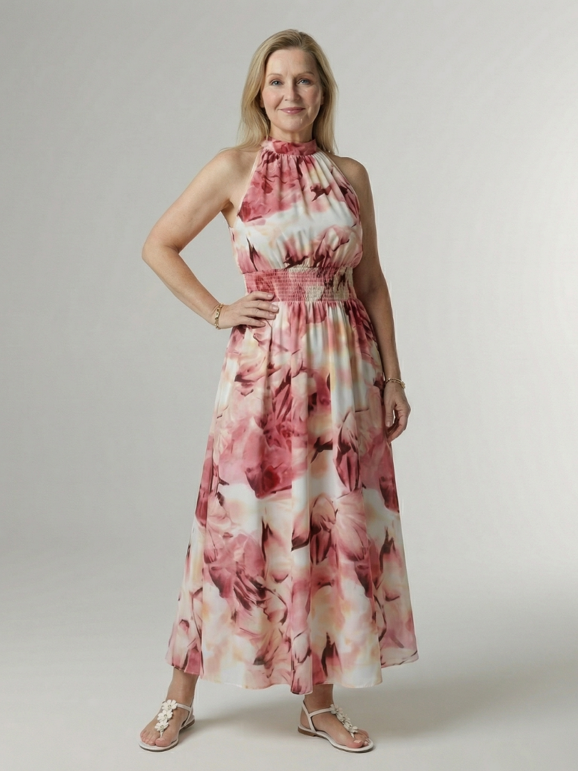 Paige™ | Tummy-Flattering Halter Midi Dress