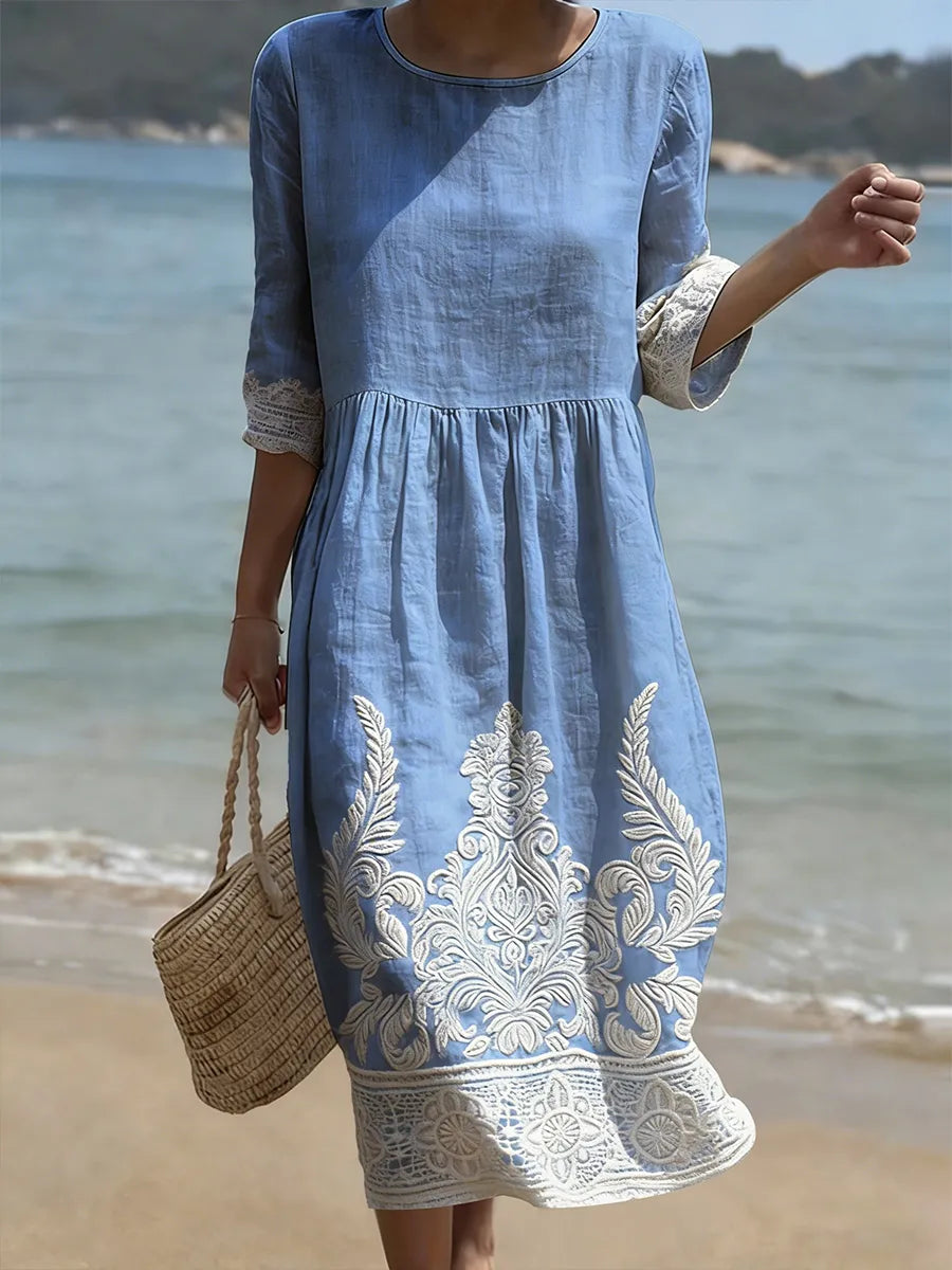 Tiffany | Dress with Plant and Flower Pattern