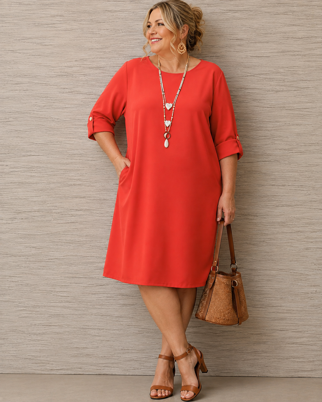 Bella™ | Casual Tummy-Flattering Midi Dress with Pockets