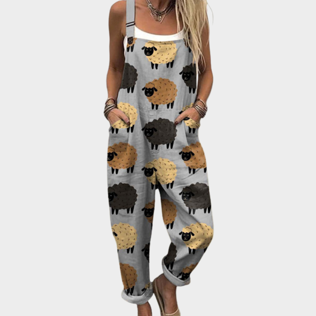 Comfortable Printed Overalls
