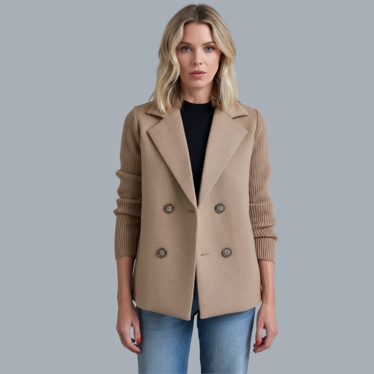 Susan™ | Comfortable Blazer Jacket with Knitted Sleeves