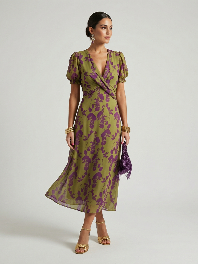 Jessica™ | Tummy-Flattering Floral Midi Dress