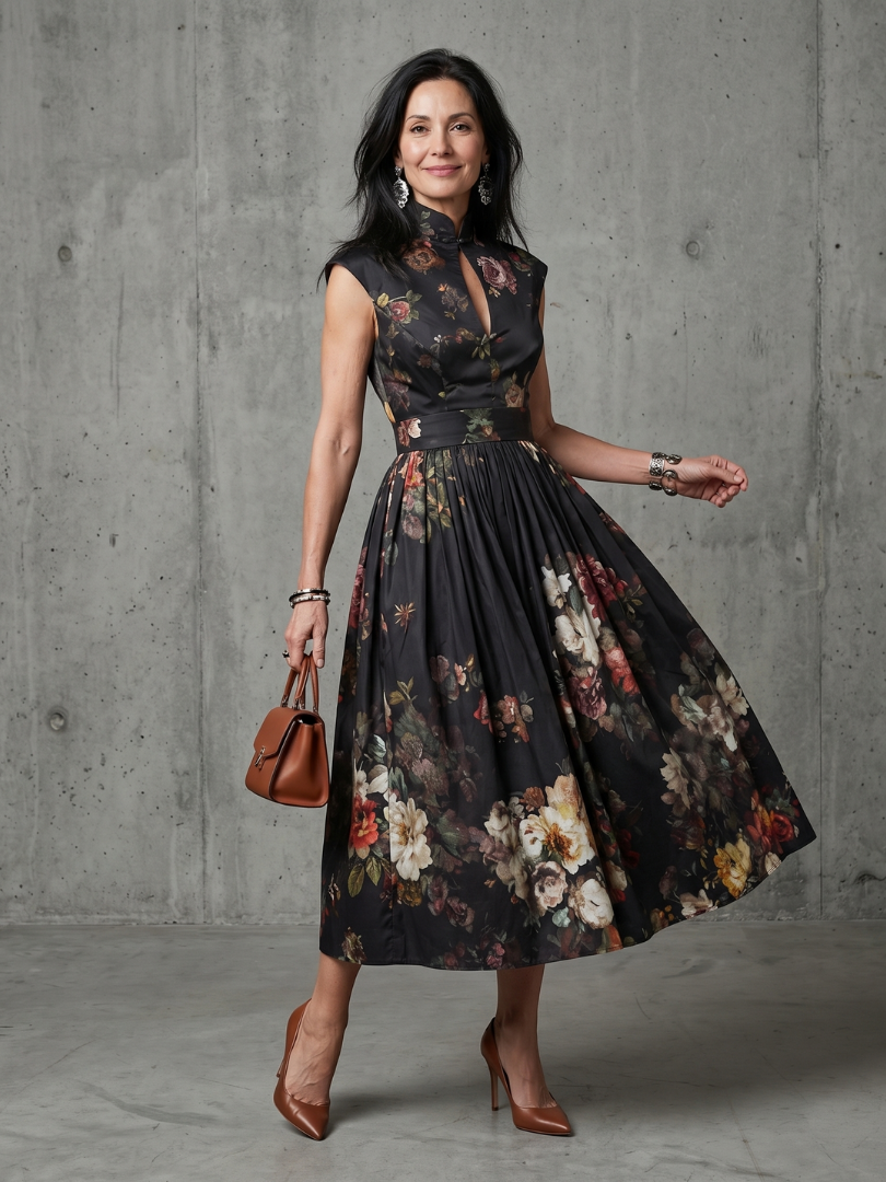 Reese™ | Tummy-Flattering Floral Midi Dress