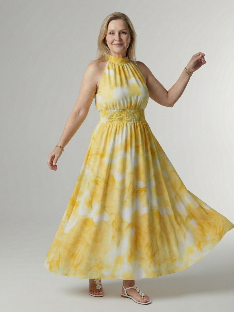 Paige™ | Tummy-Flattering Halter Midi Dress