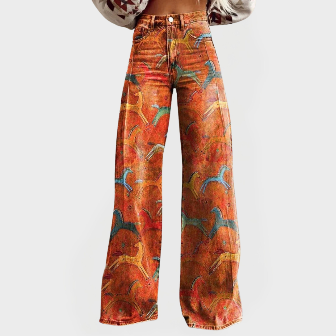 High-waisted jeans for everyday wear with wide leg