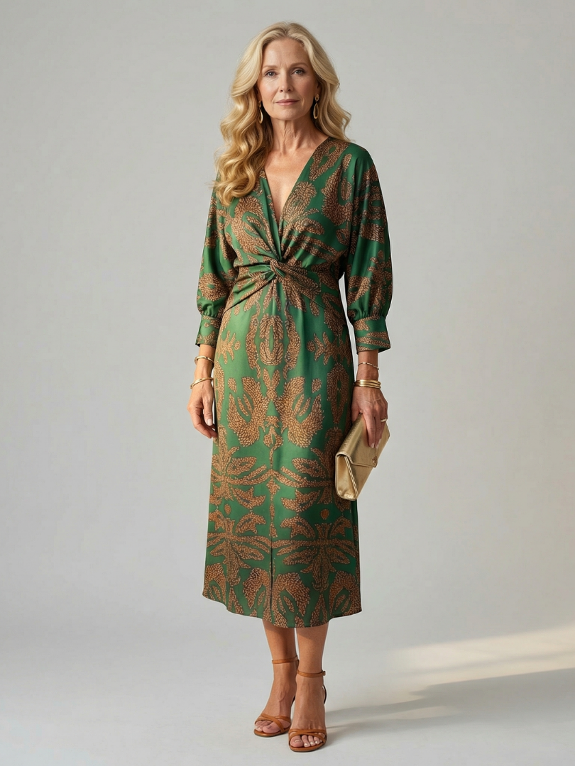 Kylie™ | Tummy-Flattering Wrap Midi Dress