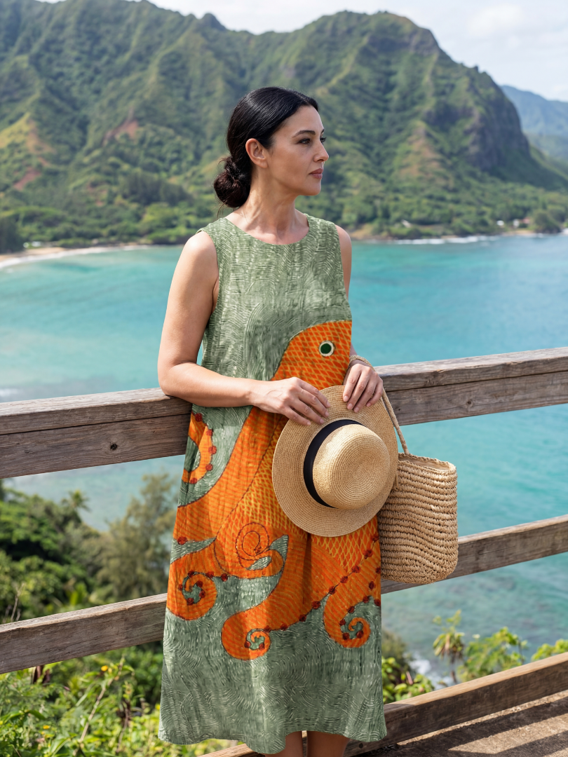 Celeste | Ocean Wave Midi Dress