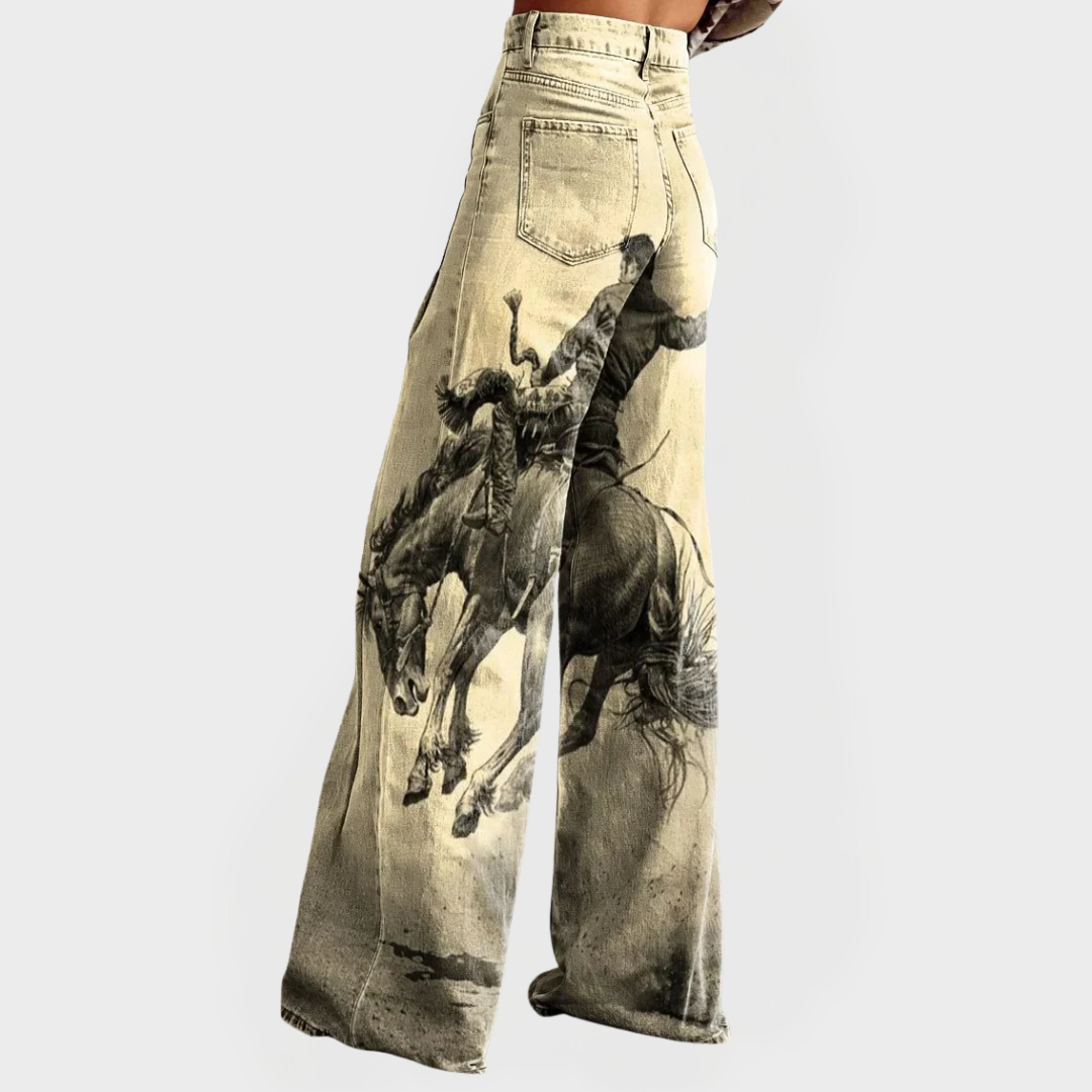 Comfortable jeans with wide legs and relaxed fit