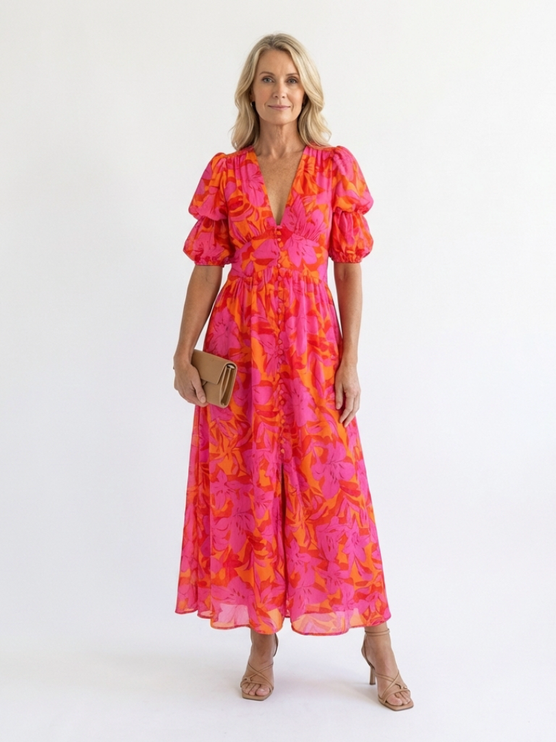 Willow™ | Tummy-Flattering Floral Midi Dress