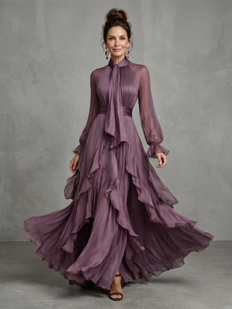 Katherine™ | Tummy-Flattering Ruffled Maxi Dress