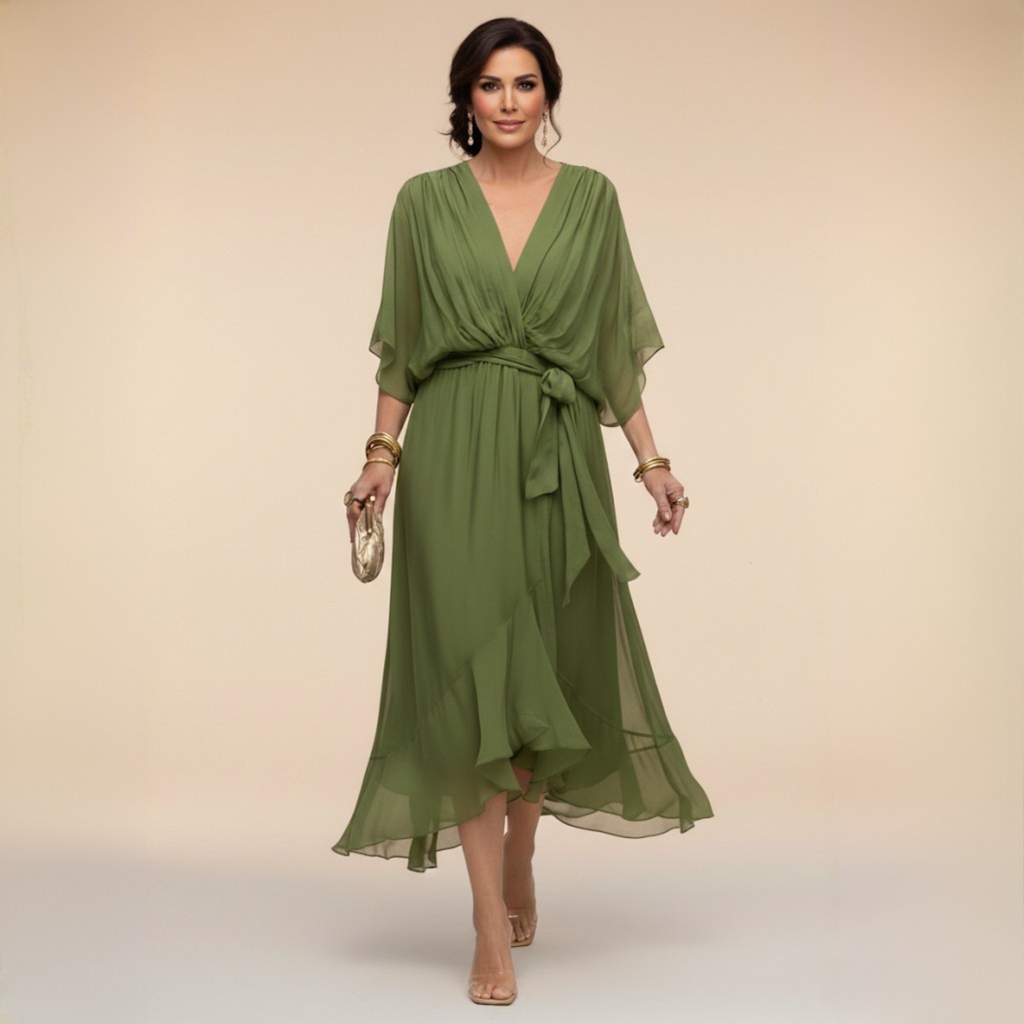 Nellie | Elegant Wrap V-Neck Dress